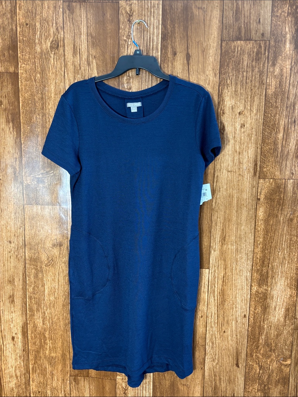 Falls Creek Navy Blue Midi Dress with Short Sleeves
